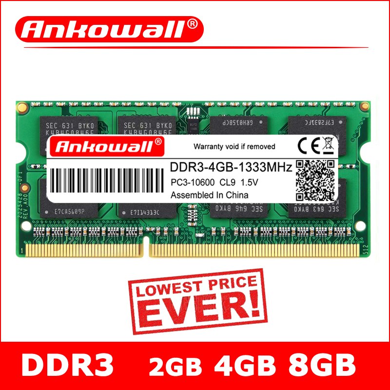 ANKOWALL DDR3 Ʈ 1066 1333, 1600 MHz Sodimm ddr..